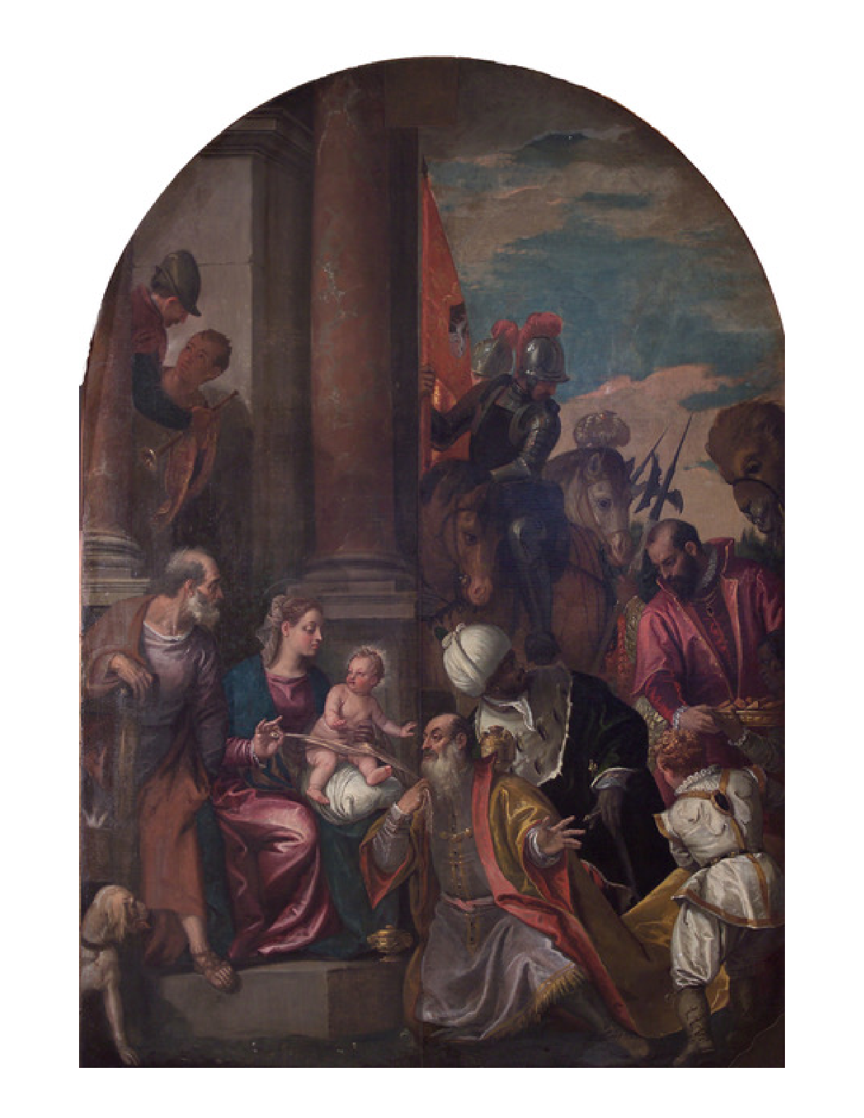 Bottega di Paolo Veronese, Adorazione dei Magi,olio su tela ultimo quarto del XVI secolo (proveniente dalla Chiesa di Sant’Antonio di Torcello – non più esistente)